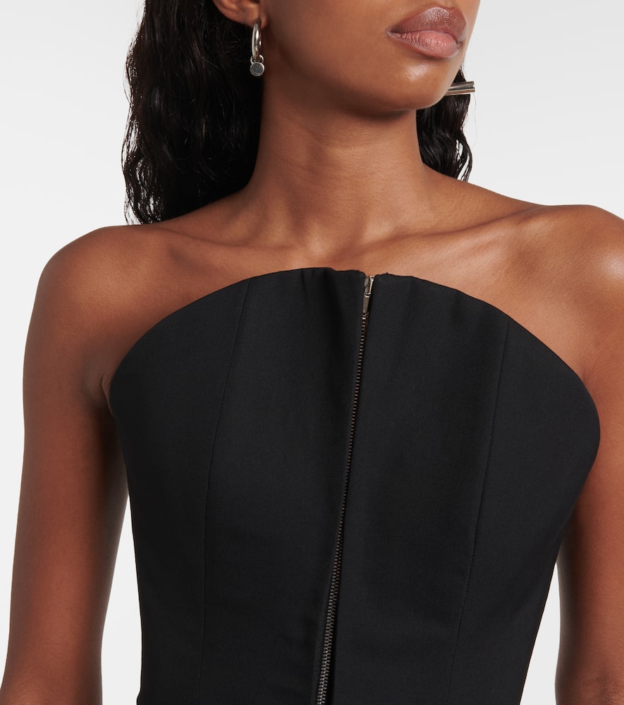 Alexander Mcqueen Black Corset Top In Black