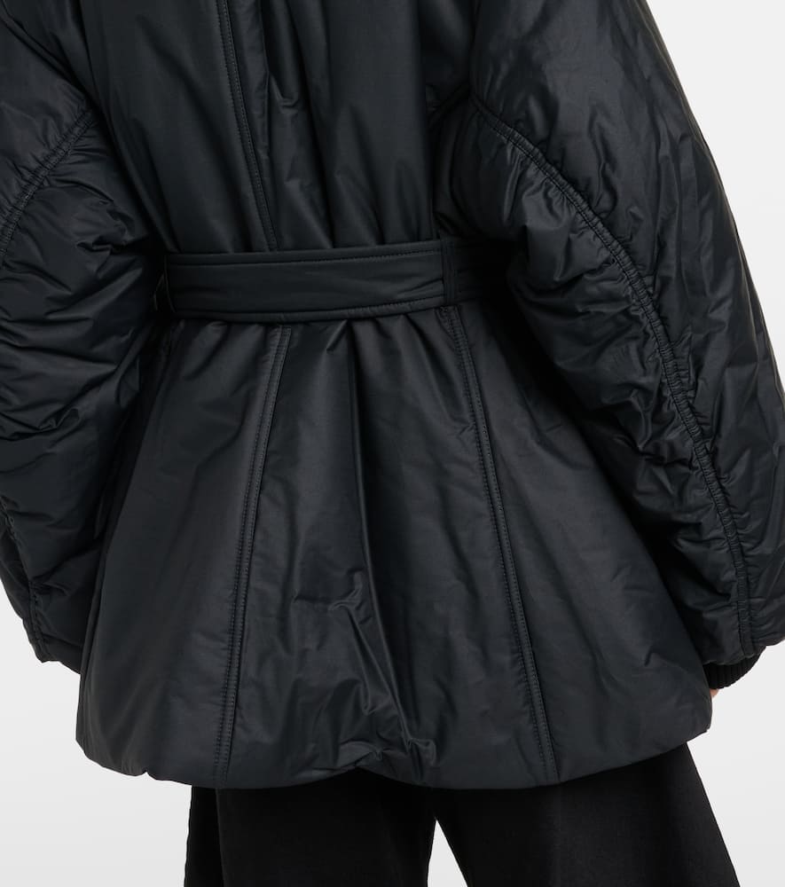 Shop Alaïa Belted Cotton-blend Jacket In Black