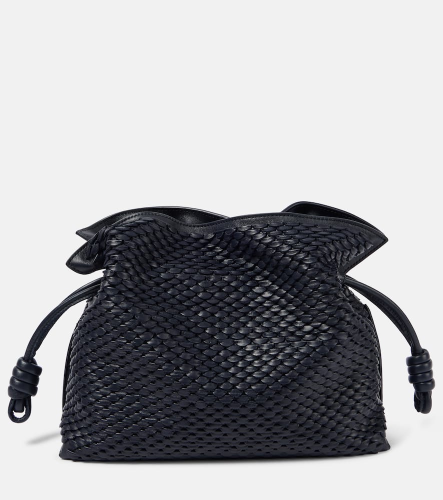 Loewe Mini Puzzle Leather Shoulder Bag In Dark Ink