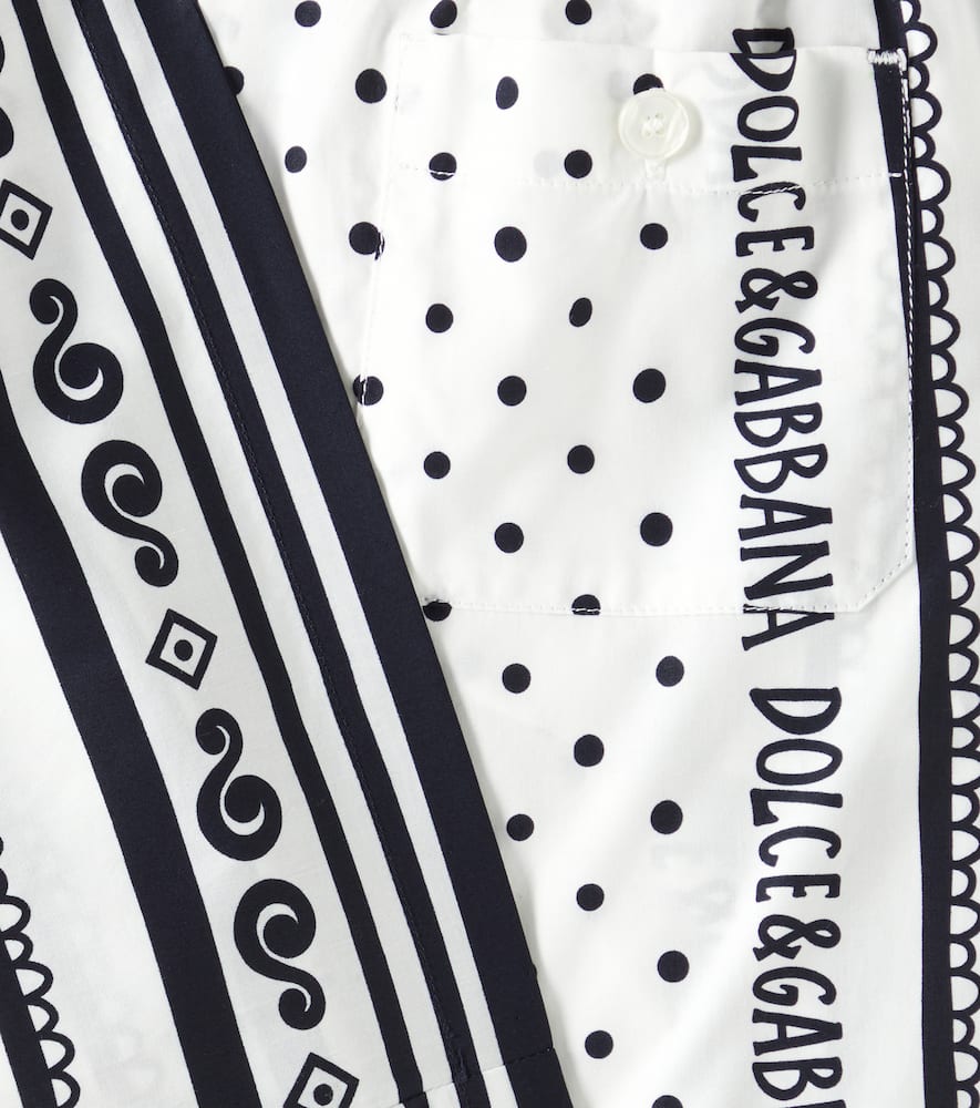 Dolce & Gabbana Bandana Cotton Poplin Shorts In Blue