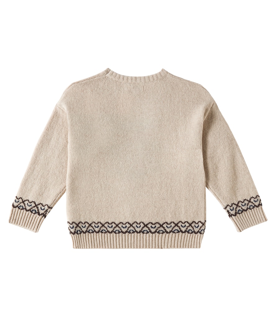 Konges Slojd Carola Floral Wool Sweater In White