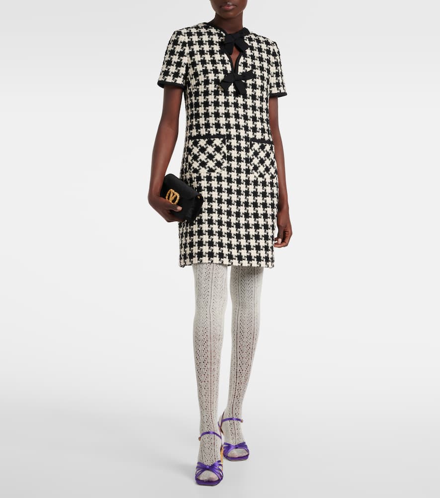Valentino Logo Waistband Lace Detailed Tights In White