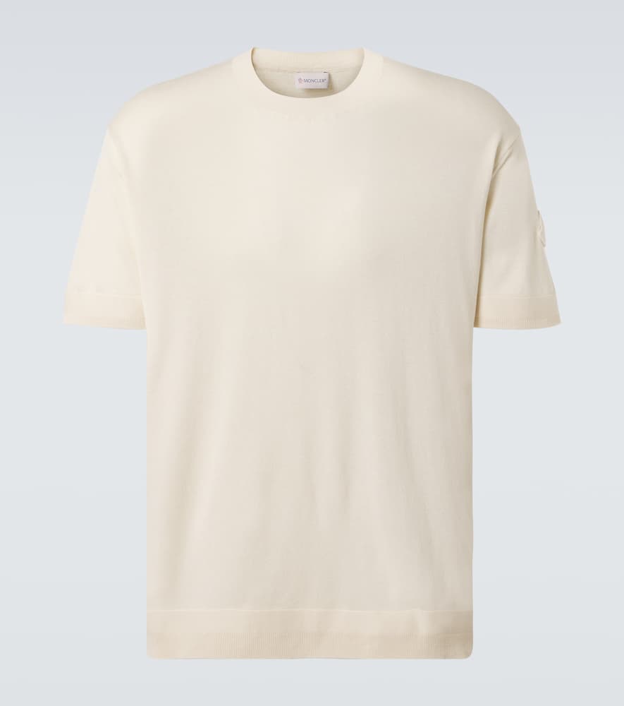 Moncler Silk And Cotton T-shirt In Neutral