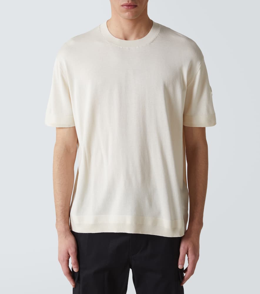 Moncler Silk And Cotton T-shirt In Neutral