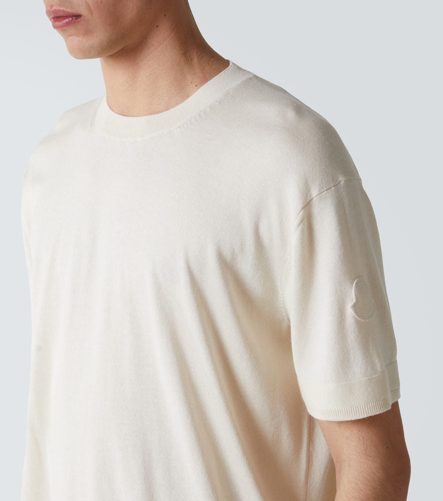 Moncler Silk And Cotton T-shirt In Neutral