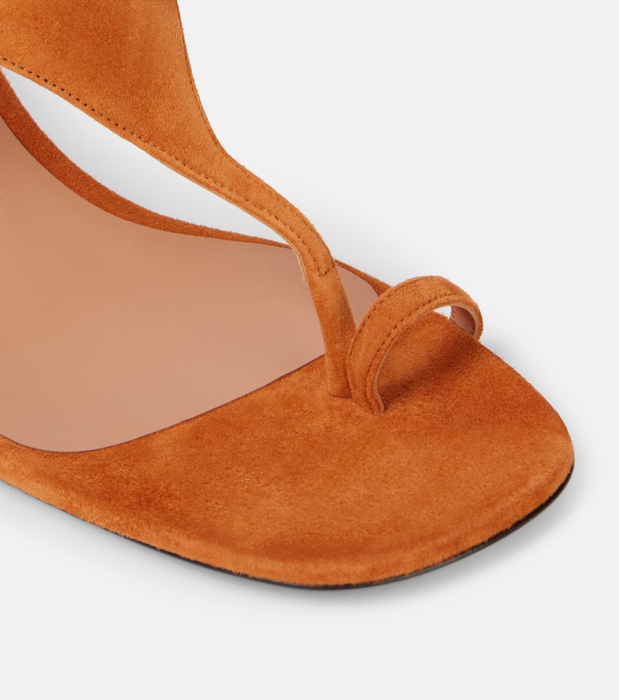 Attico Square Toe High Heel Sandals In Orange