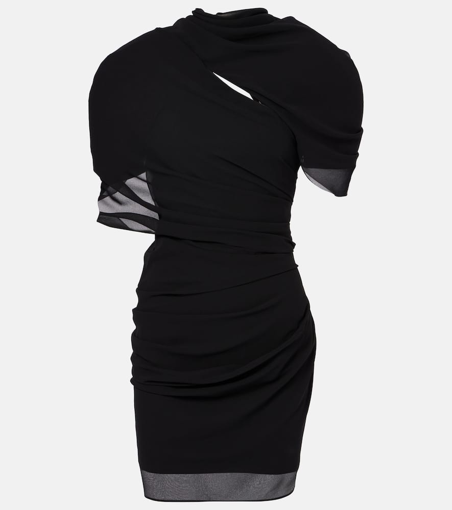 Jacquemus Womens Black Castagna Padded-shoulder Woven Mini Dress In Black