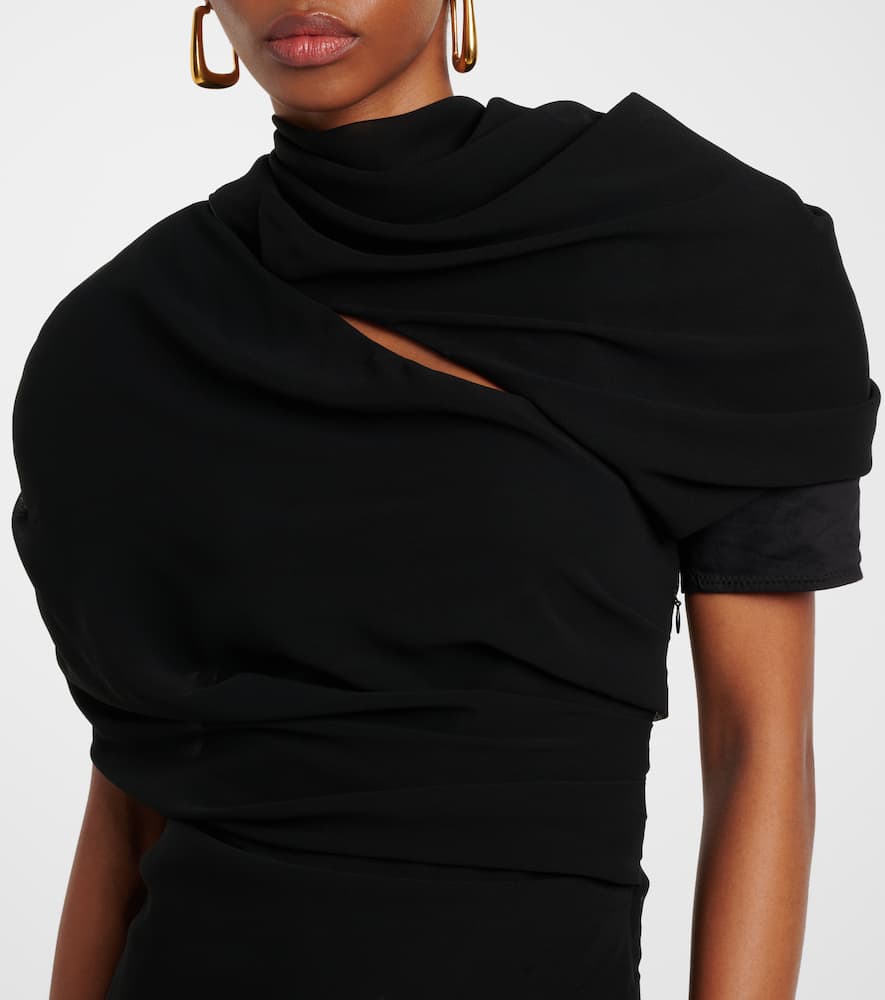 Jacquemus Womens Black Castagna Padded-shoulder Woven Mini Dress In Black