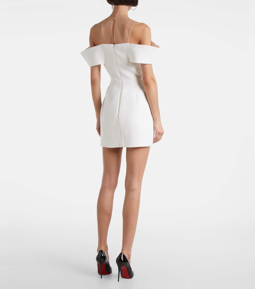 David Koma Off-shoulder Wool Minidress In White