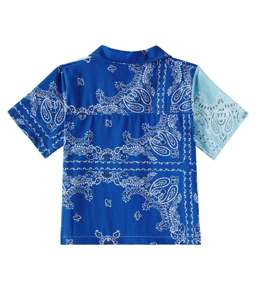The New Society Mileto Bandana Cotton Shirt In Blue