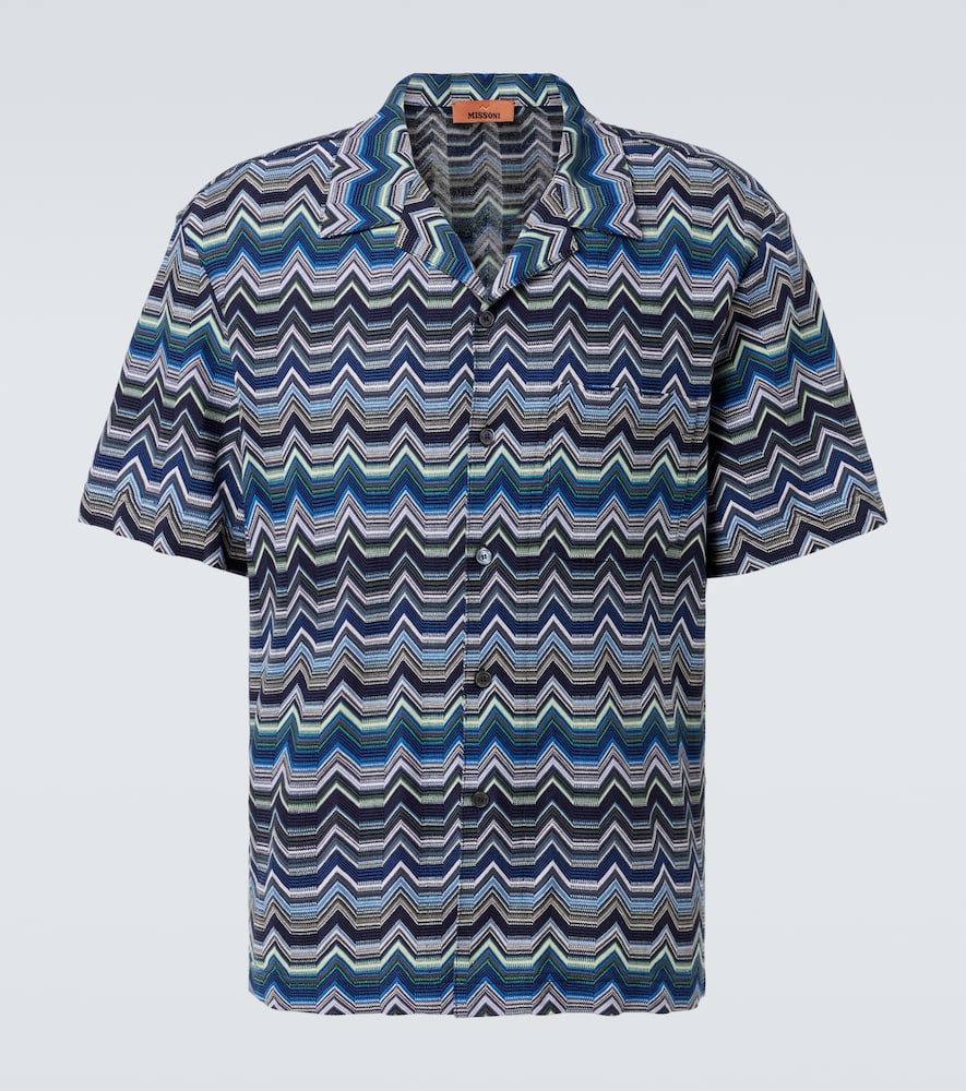Missoni Bowling Shirt With Geometric Zigzag In Multi