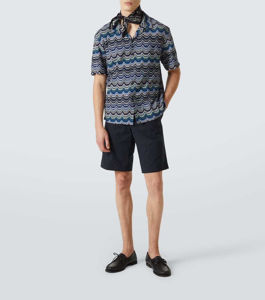 Missoni Bowling Shirt With Geometric Zigzag In Multi