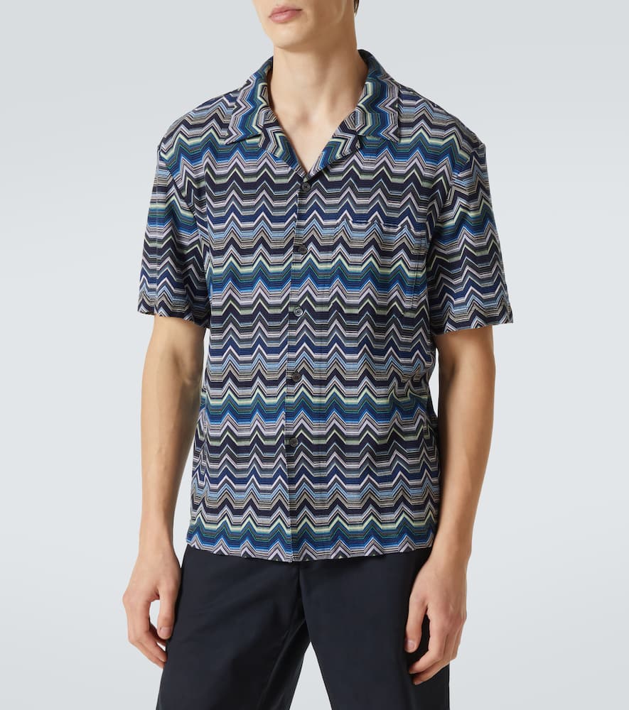 Missoni Bowling Shirt With Geometric Zigzag In Multi