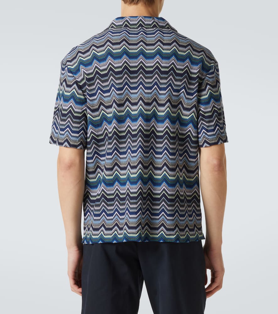 Missoni Bowling Shirt With Geometric Zigzag In Multi