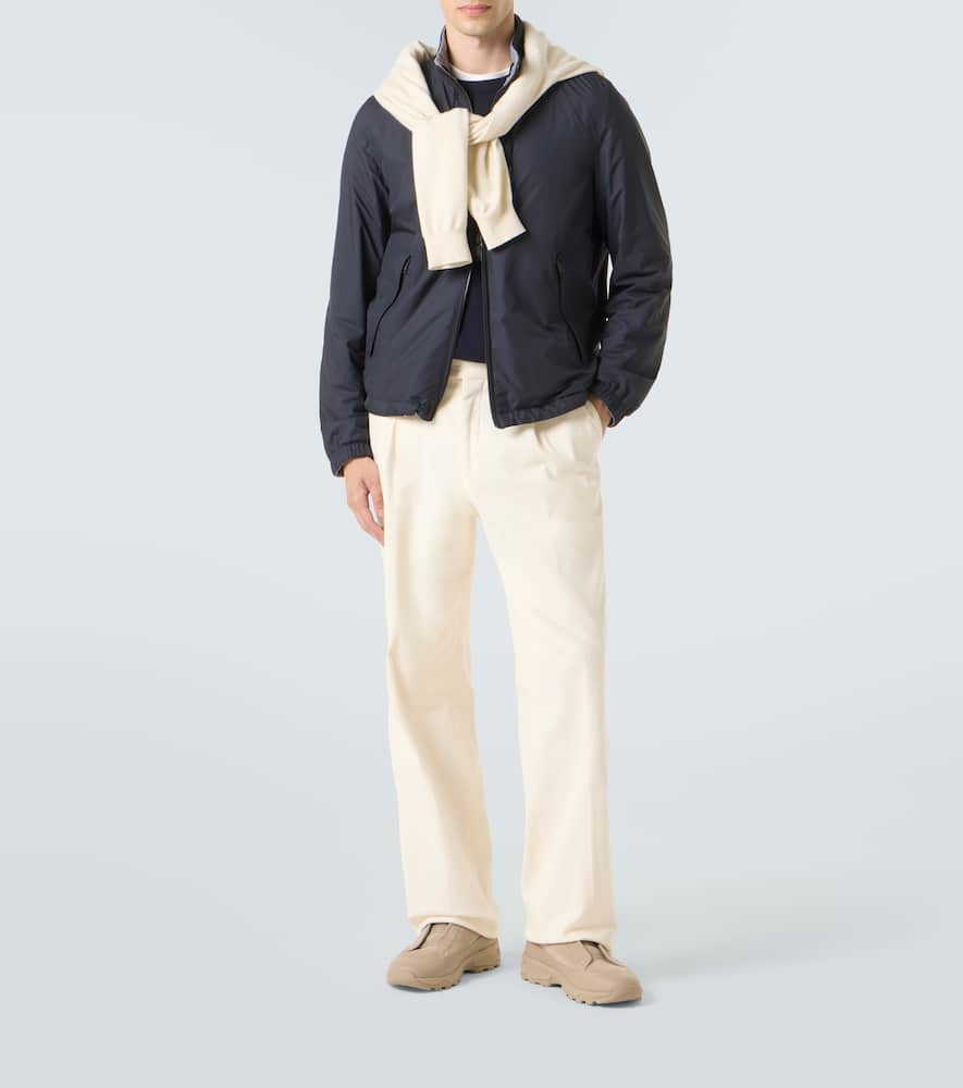 Zegna Blouson Réversible Brezza En Microfibre In Blue