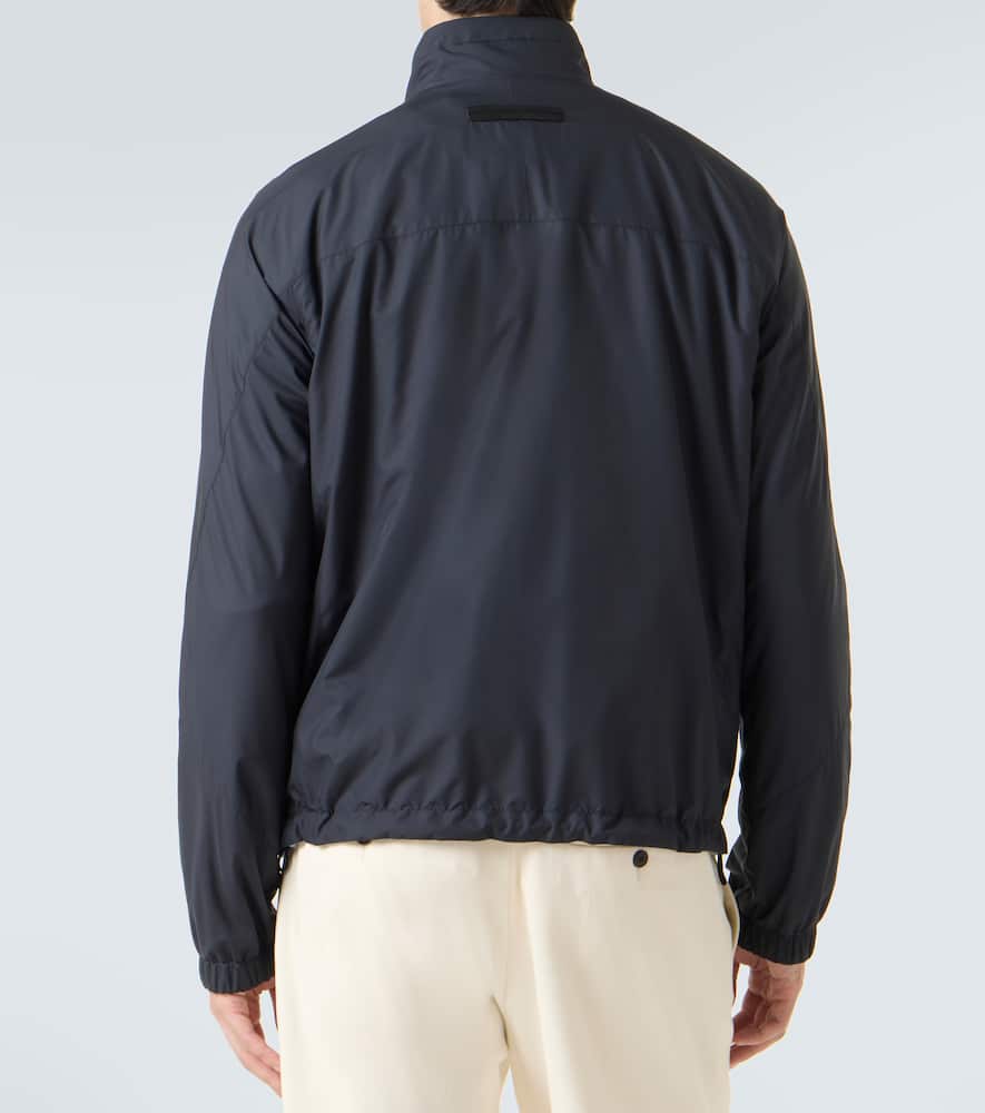 Zegna Blouson Réversible Brezza En Microfibre In Blue