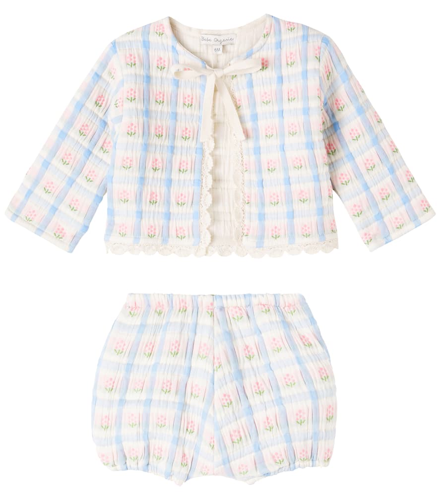 Bebe Organic Baby Zora Knitted Cotton-blend Top And Bloomers Set In Multi
