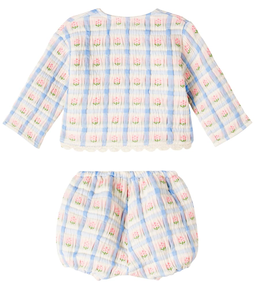 Bebe Organic Baby Zora Knitted Cotton-blend Top And Bloomers Set In Multi