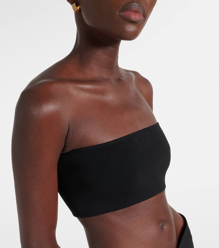 Totême Jersey Bandeau Top In Black