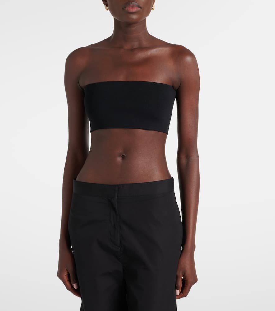 Totême Jersey Bandeau Top In Black