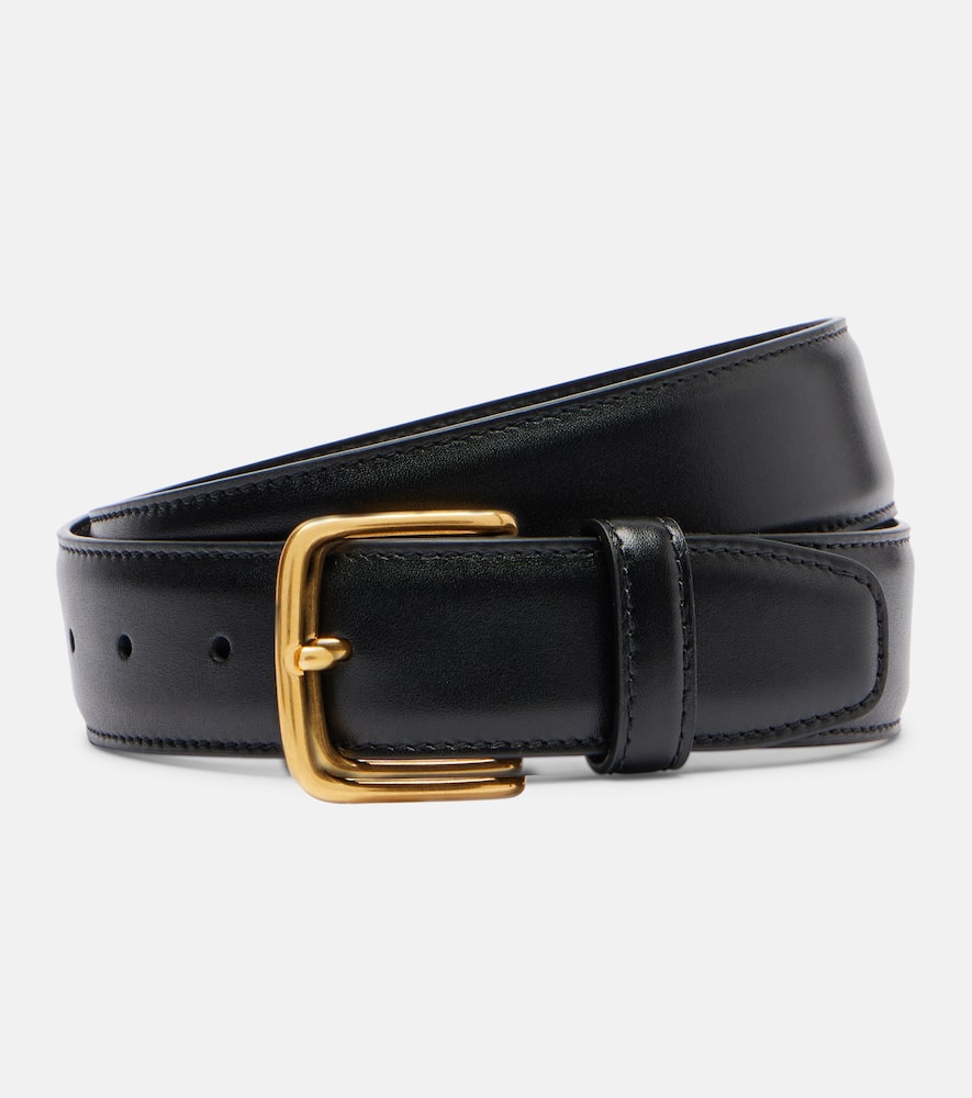 The Row Maxi Classic Leather Belt In Black