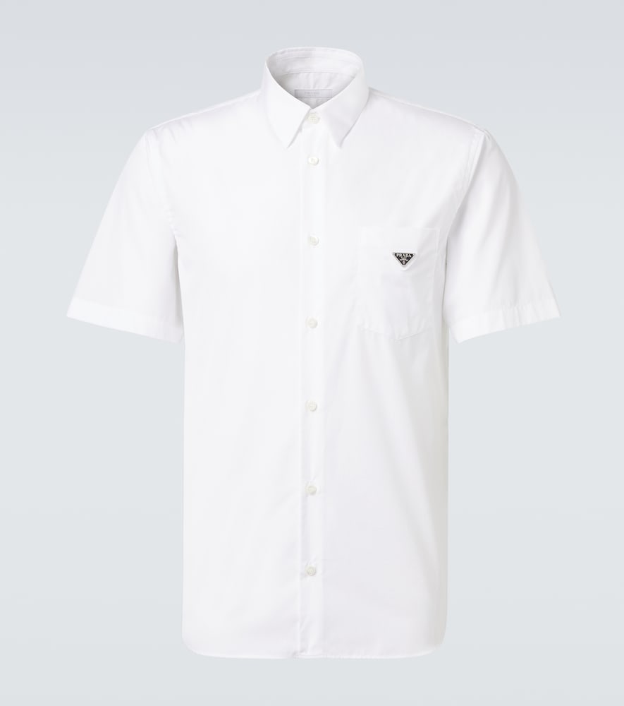 Prada Logo cotton poplin bowling shirt