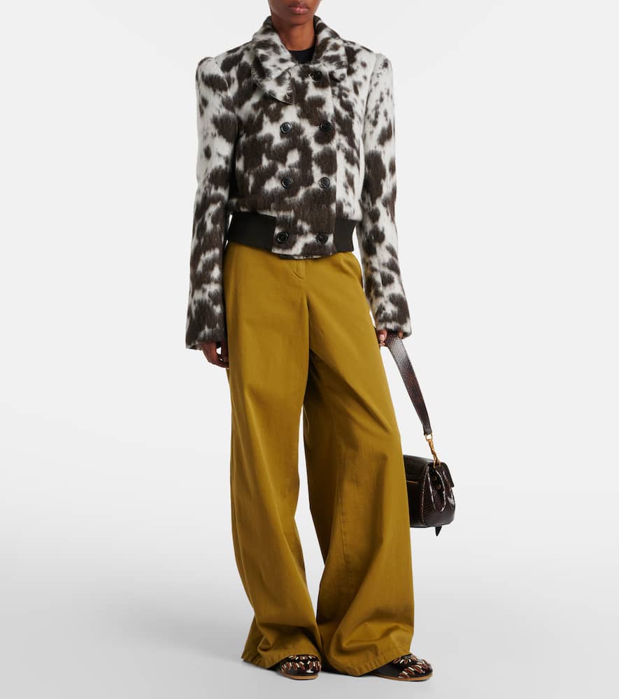 Dries Van Noten Cord And Velvet-trimmed Glossed-leather Sneakers In Brown