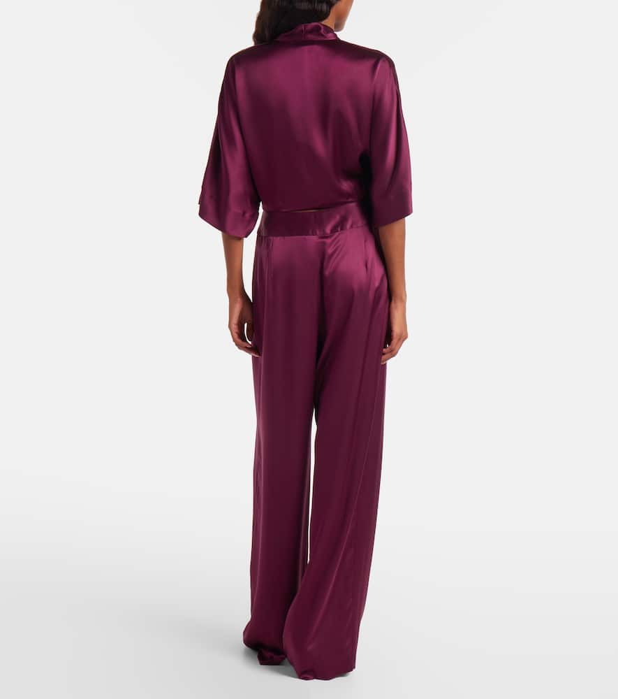 The Sei Weite High-rise-hose Aus Seide In Purple