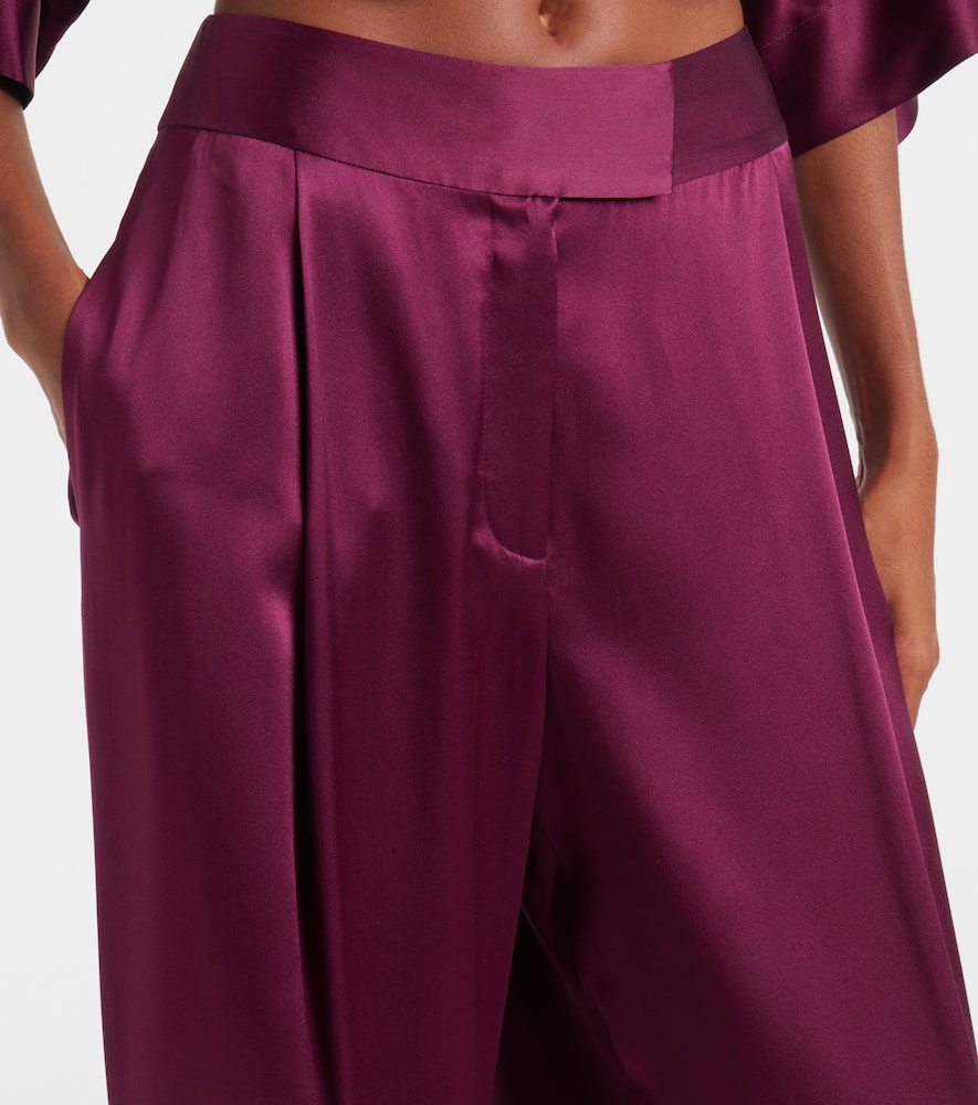 The Sei Weite High-rise-hose Aus Seide In Purple