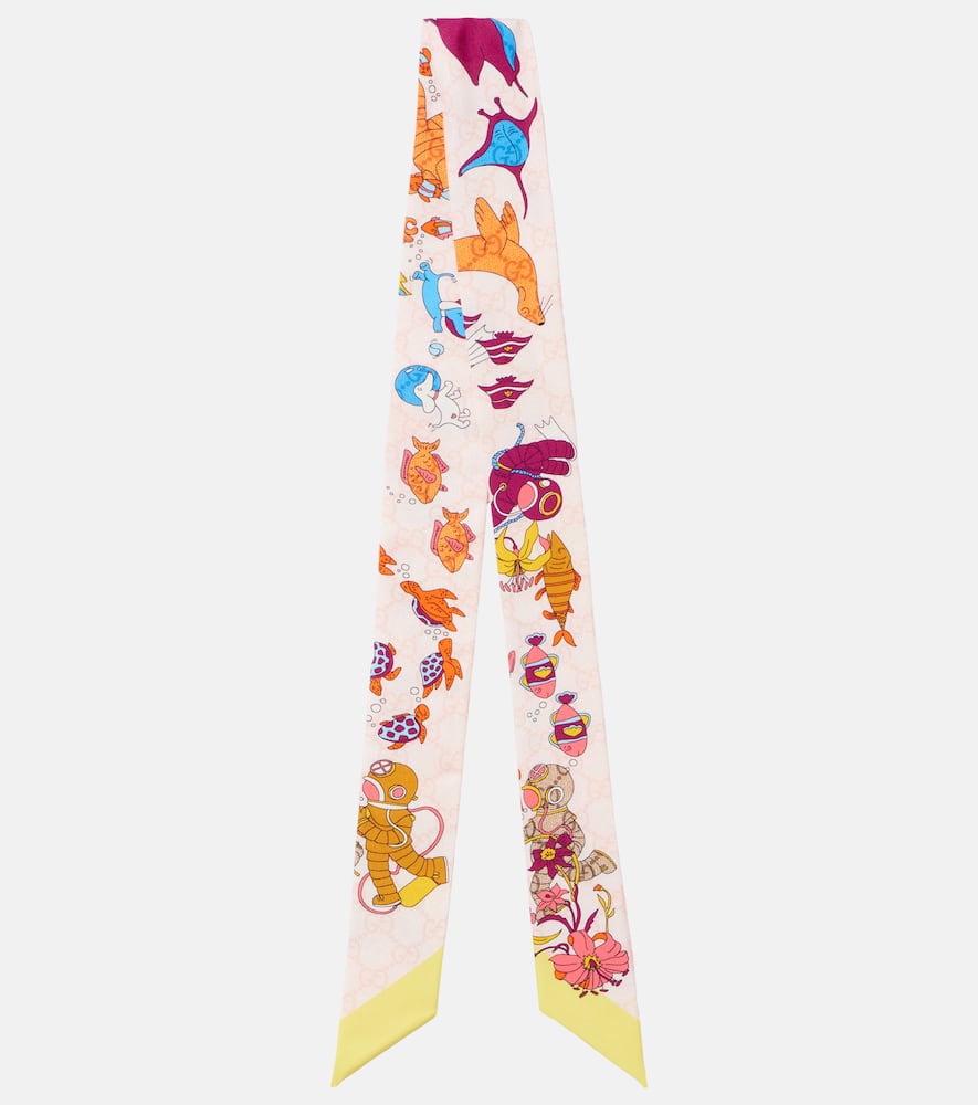 Bedrucktes Tuch aus Seiden-Twill