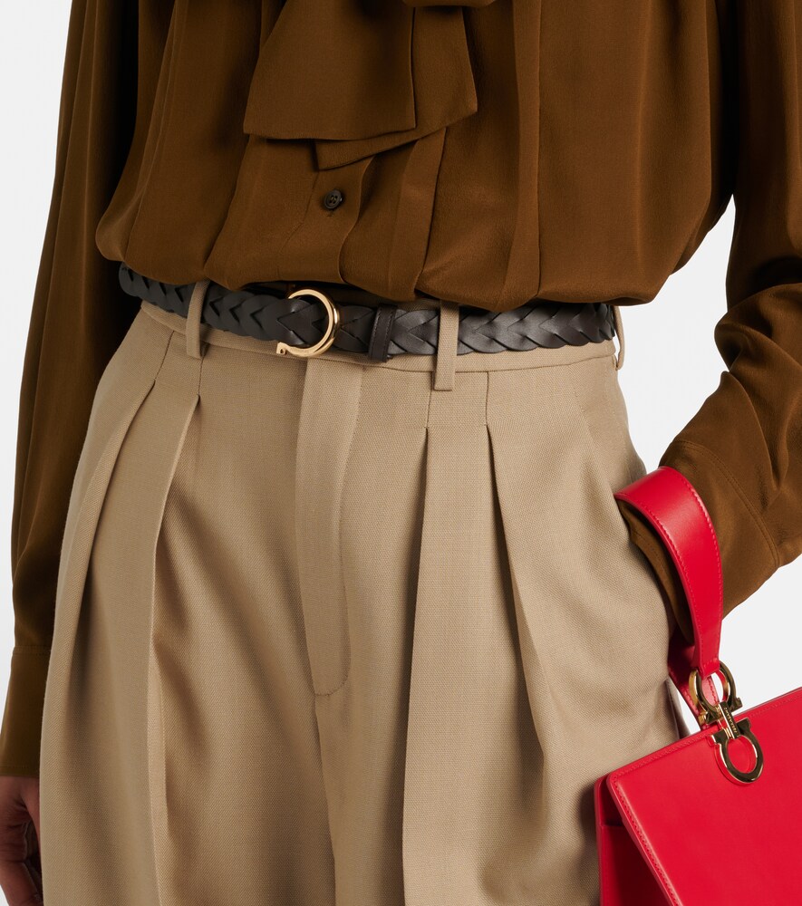 Ferragamo Gancini braided leather belt