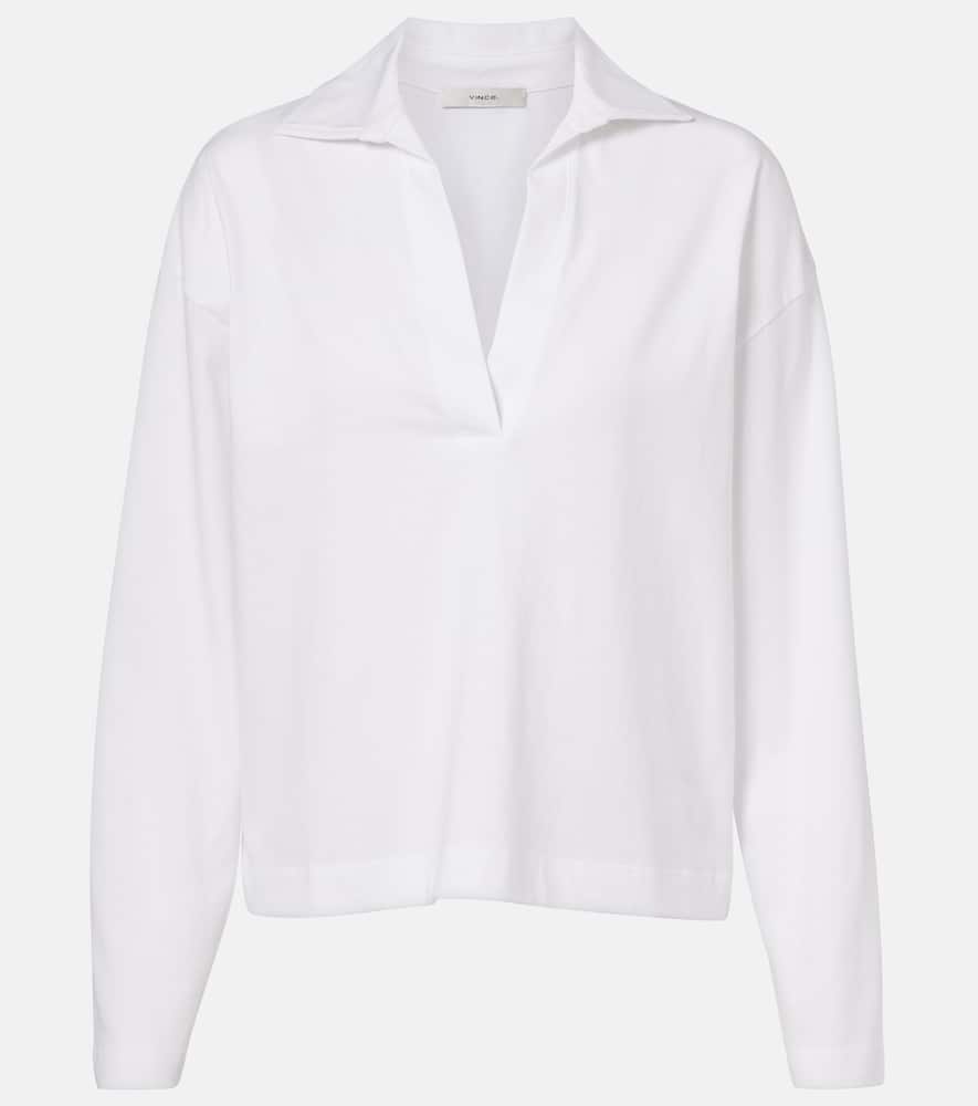 Vince Cotton Polo Shirt In White
