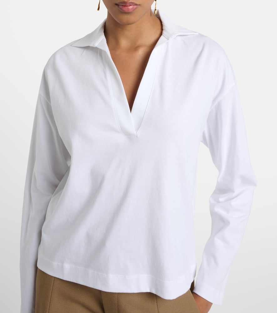 Vince Cotton Polo Shirt In White