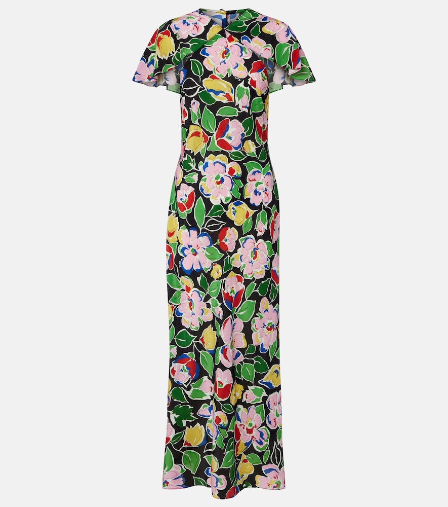 Rixo Jeannie Floral Silk Maxi Dress