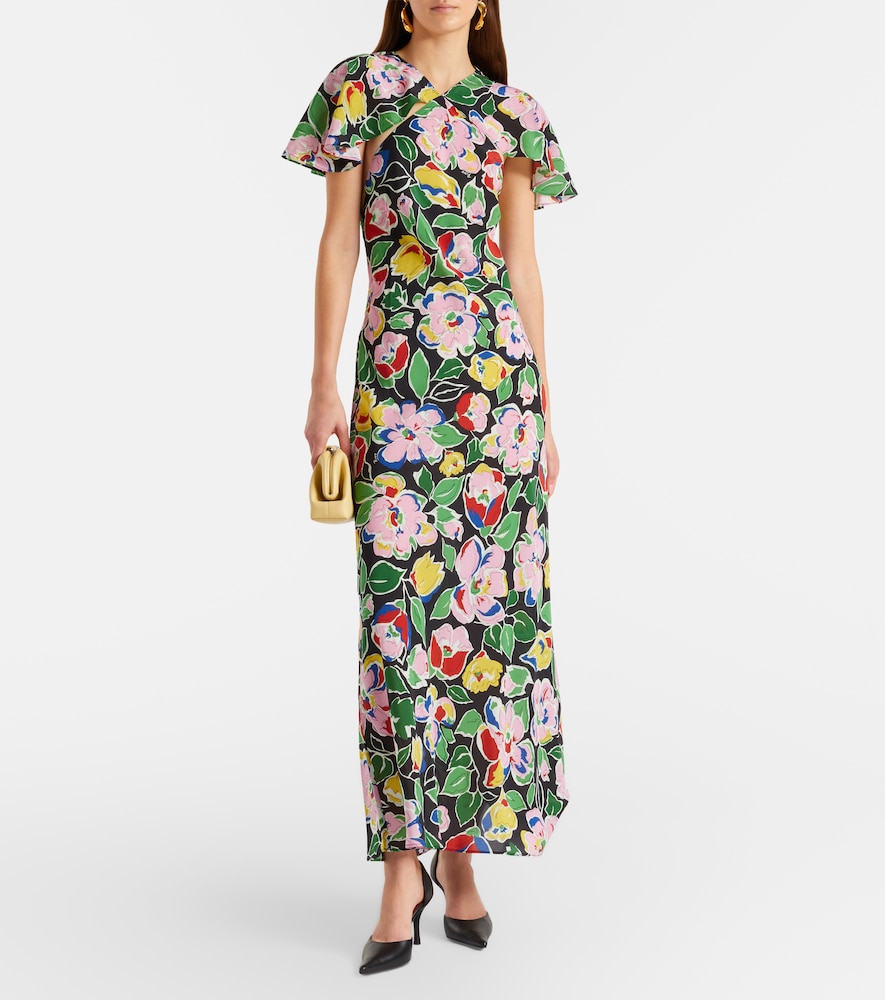 Rixo Jeannie floral silk maxi dress