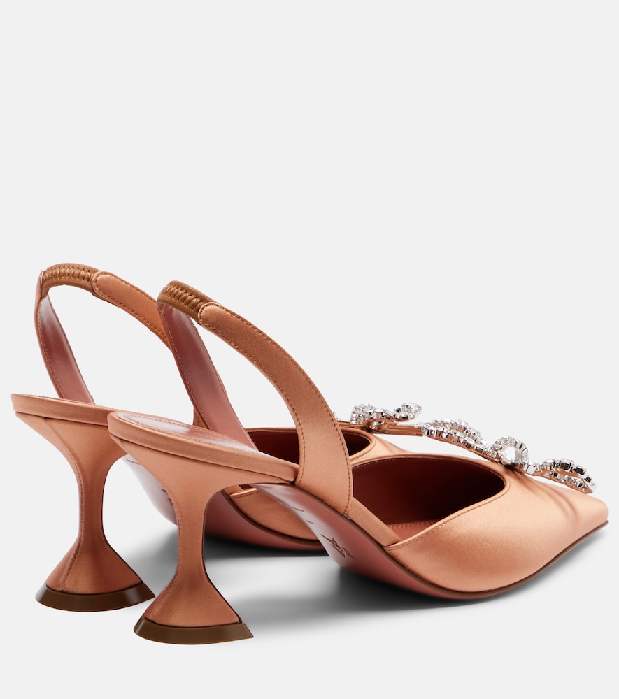  Amina Muaddi Amina Muaddi Rosie Embellished Satin Slingback Pumps 
