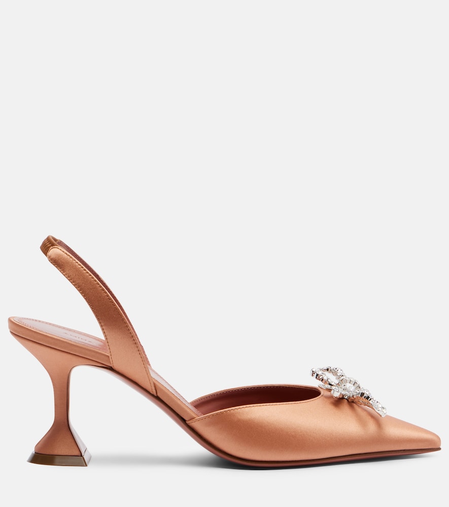  Amina Muaddi Amina Muaddi Rosie Embellished Satin Slingback Pumps 