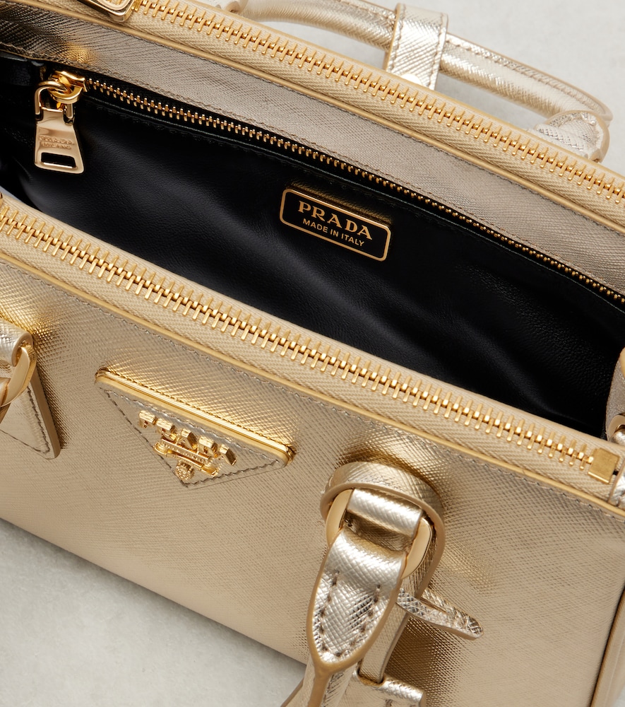  Prada Prada Prada Galleria Mini Metallic Leather Tote Bag 