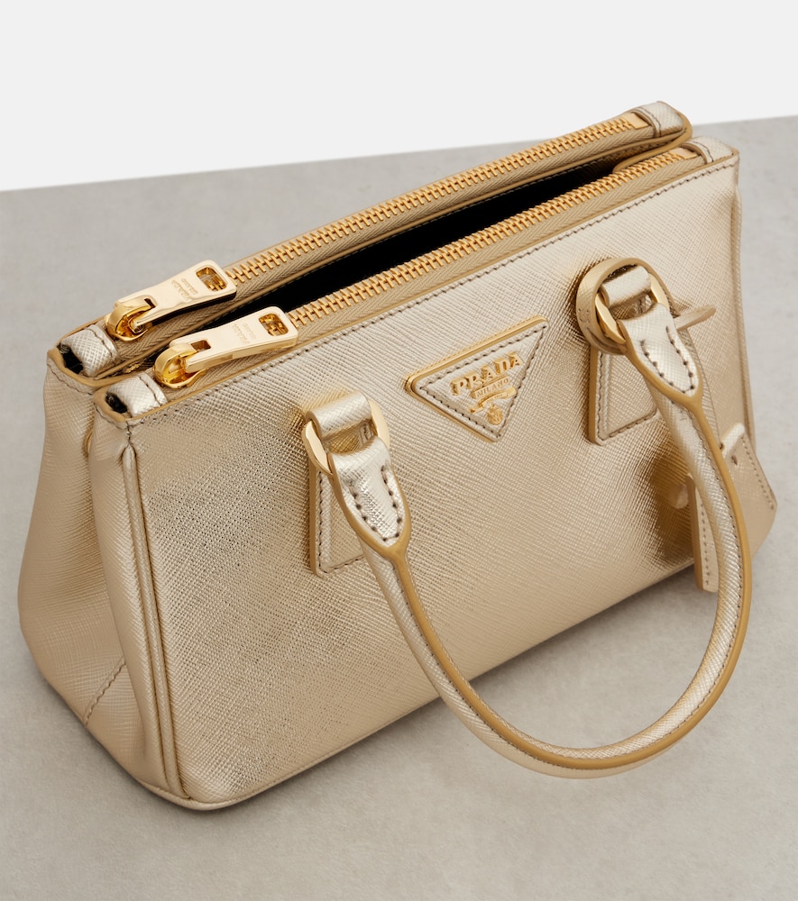  Prada Prada Prada Galleria Mini Metallic Leather Tote Bag 
