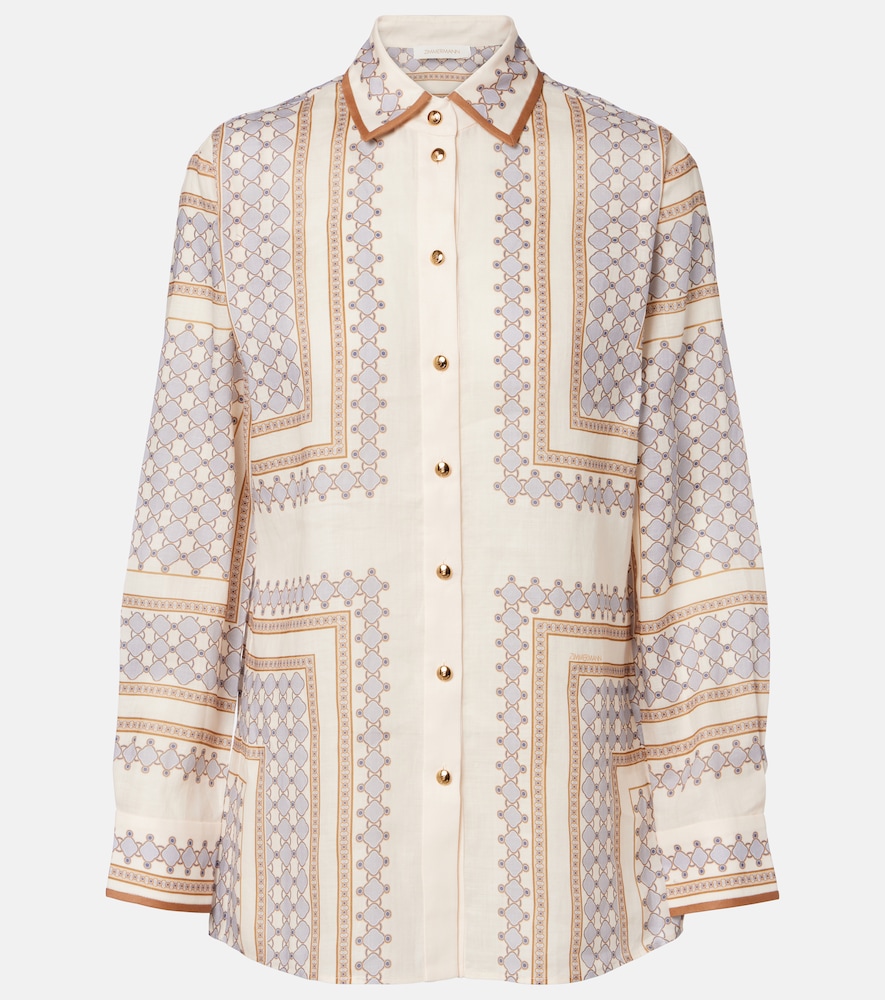 Zimmermann Printed ramie shirt