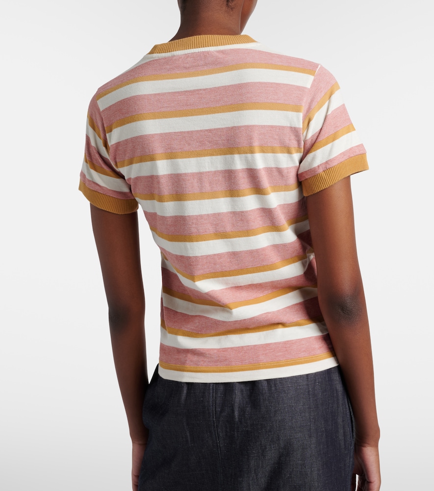  Prada Prada Camiseta De Jersey De Algodón A Rayas 