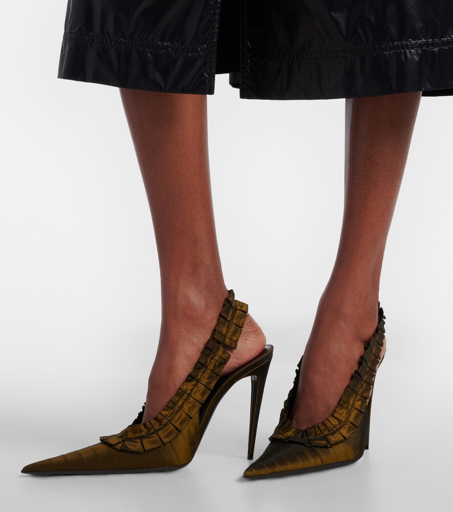 Saint Laurent Madeleine taffeta slingback pumps