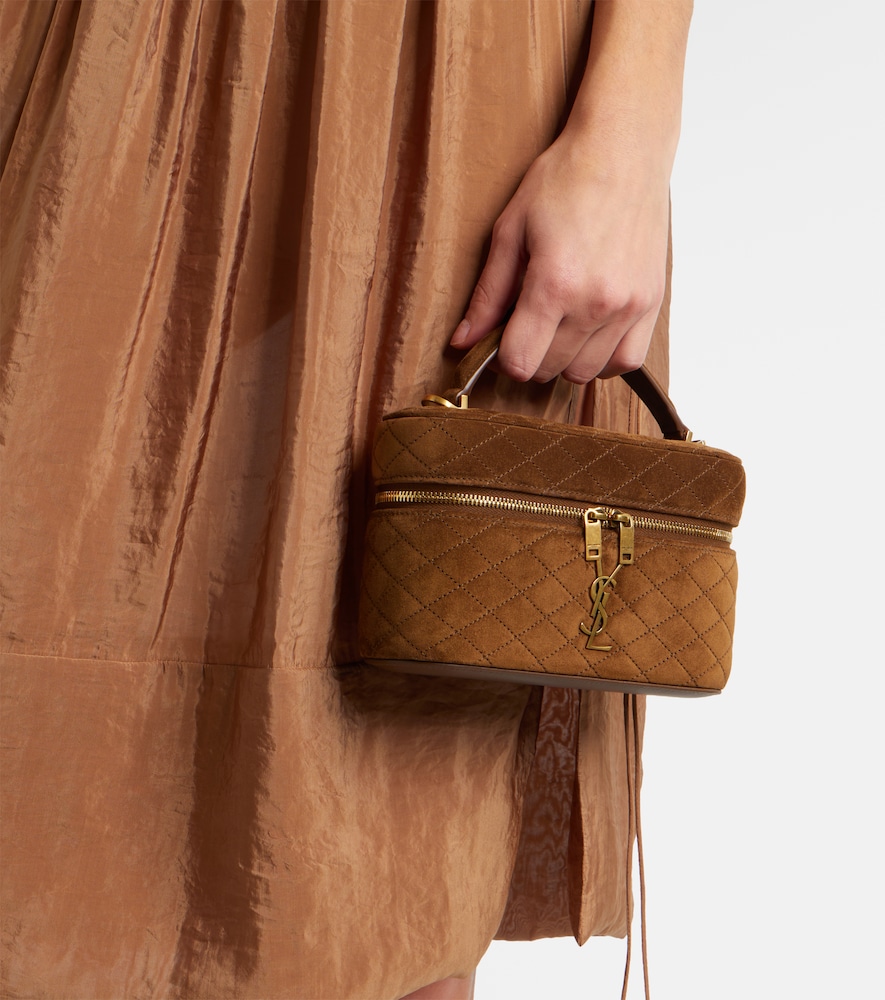 Saint Laurent Gaby Mini quilted suede vanity bag