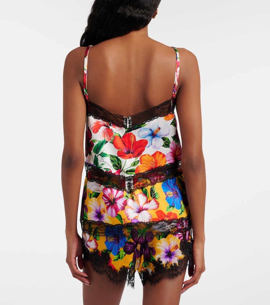 Dolce&Gabbana Floral Lace-Trimmed Silk-Blend Camisole