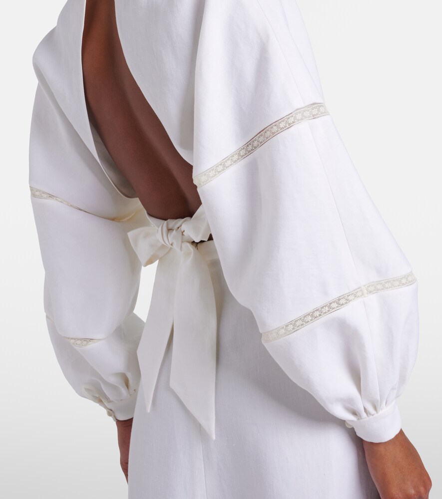 Garavani Lace-Trimmed Open-Back Blouse