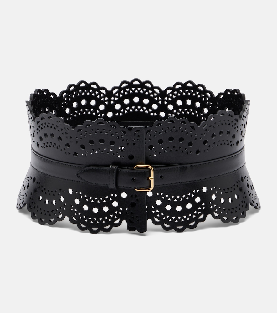 Alaia Women's Black Vienne Wave Leather Belt Inch Size 27.5 - Mytheresa