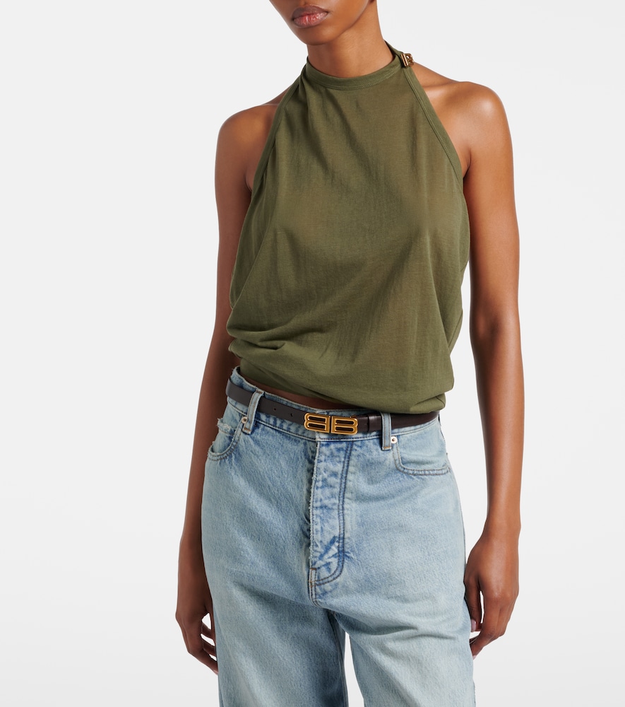 Balenciaga Draped cotton-blend top