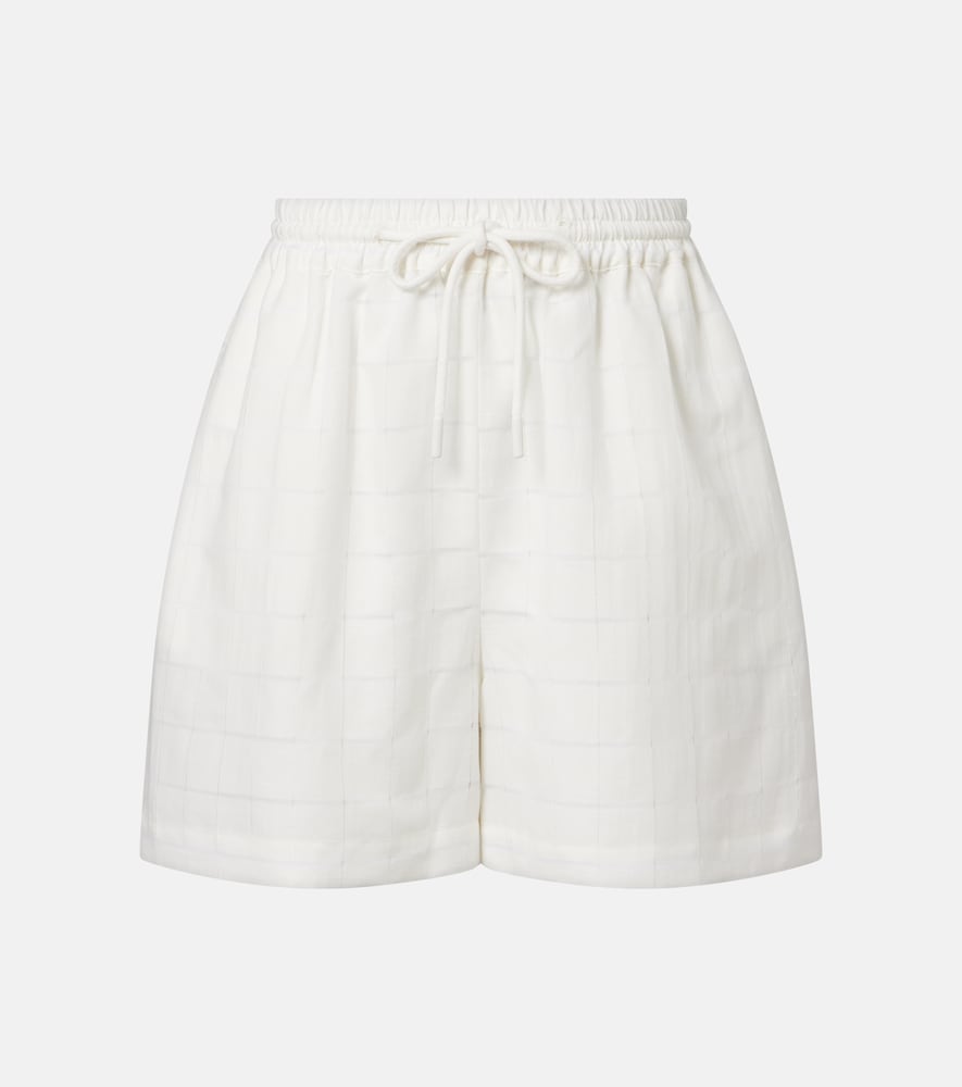 Shorts Boston in misto lino e cotone a quadri