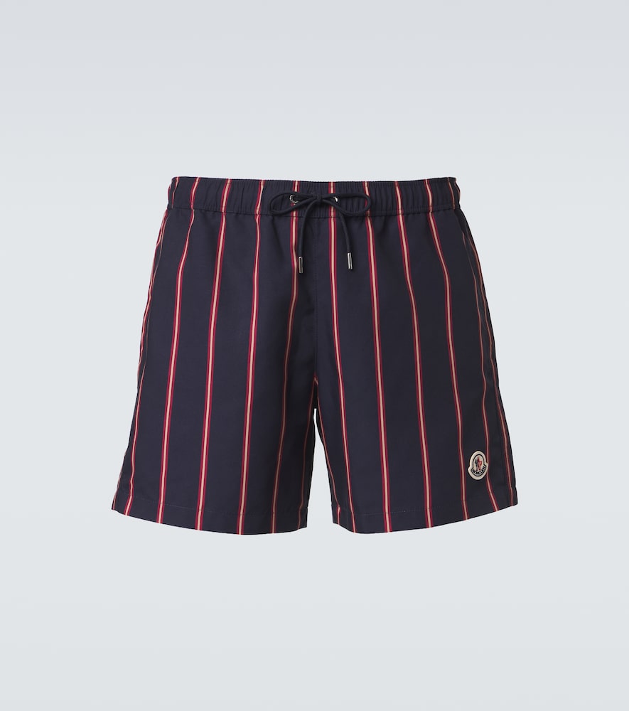 Moncler Men's Blue Striped Swim Trunks UK Size 30 - Mytheresa