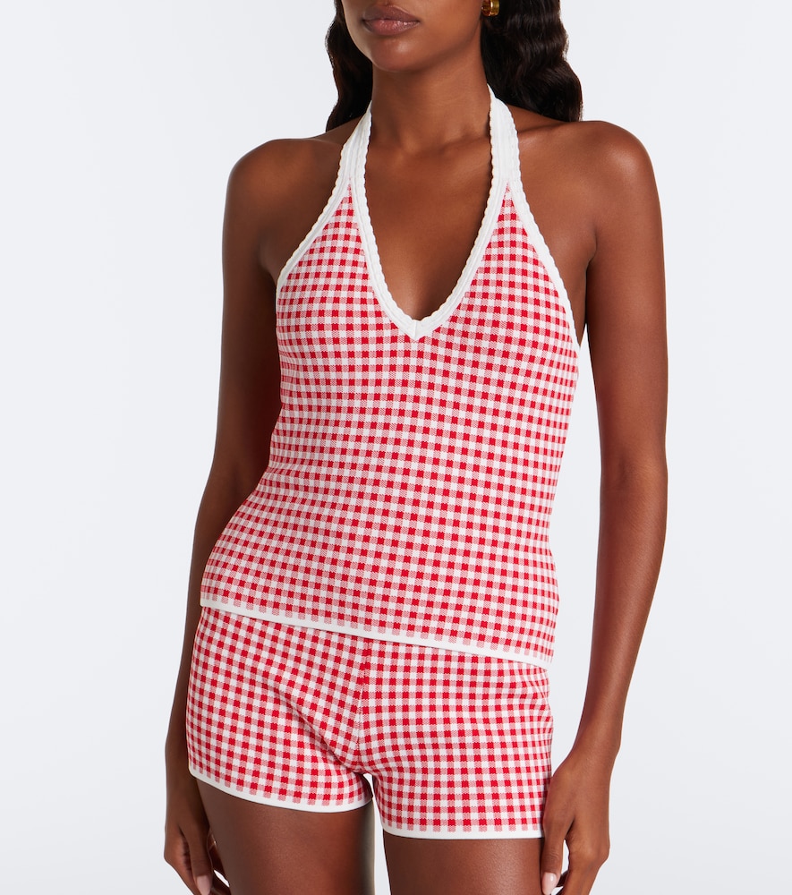 Micah Gingham Halterneck Top